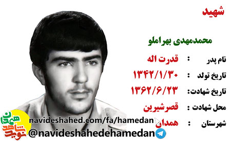 زندگینامه پاسدار شهید محمد مهدی بهراملو