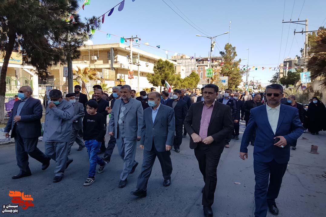 حضور خانواده های معظم شاهد و ایثارگر زاهدان در راهپیمایی باشکوه 22 بهمن