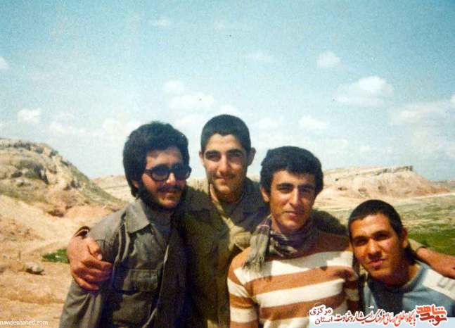 از چپ: محمد حاج علی بیگی- شهید محمود مرادی- احمدابادی- شمسی خانی
